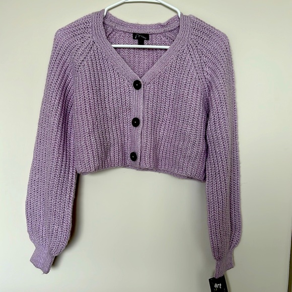 Super Cute Cropped Lilac Sweater - Picture 1 of 6